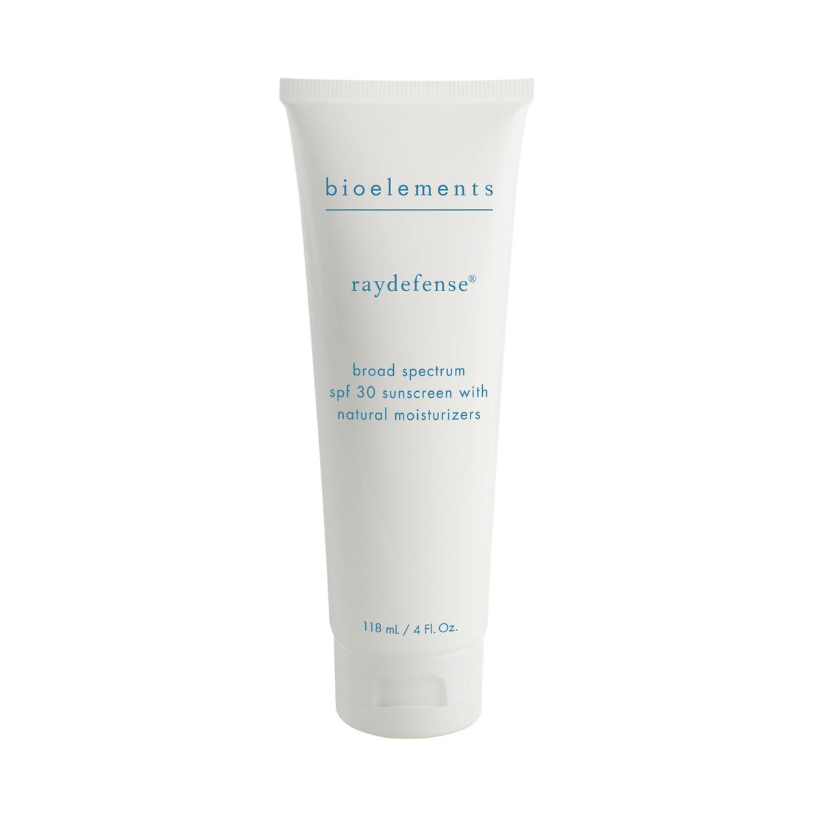 Bioelements RayDefense SPF 30 bottle for daily sun protection during outdoor activities.