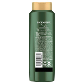 Creamy foam forming on hair from Bioexpert Shampoo with plant placenta extract.