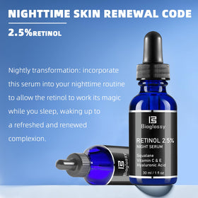 Bioglossy Retinol Serum creamy texture depicted for skin nourishment.
