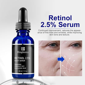 Bioglossy Retinol Serum hydration and renewal for visibly refined texture.