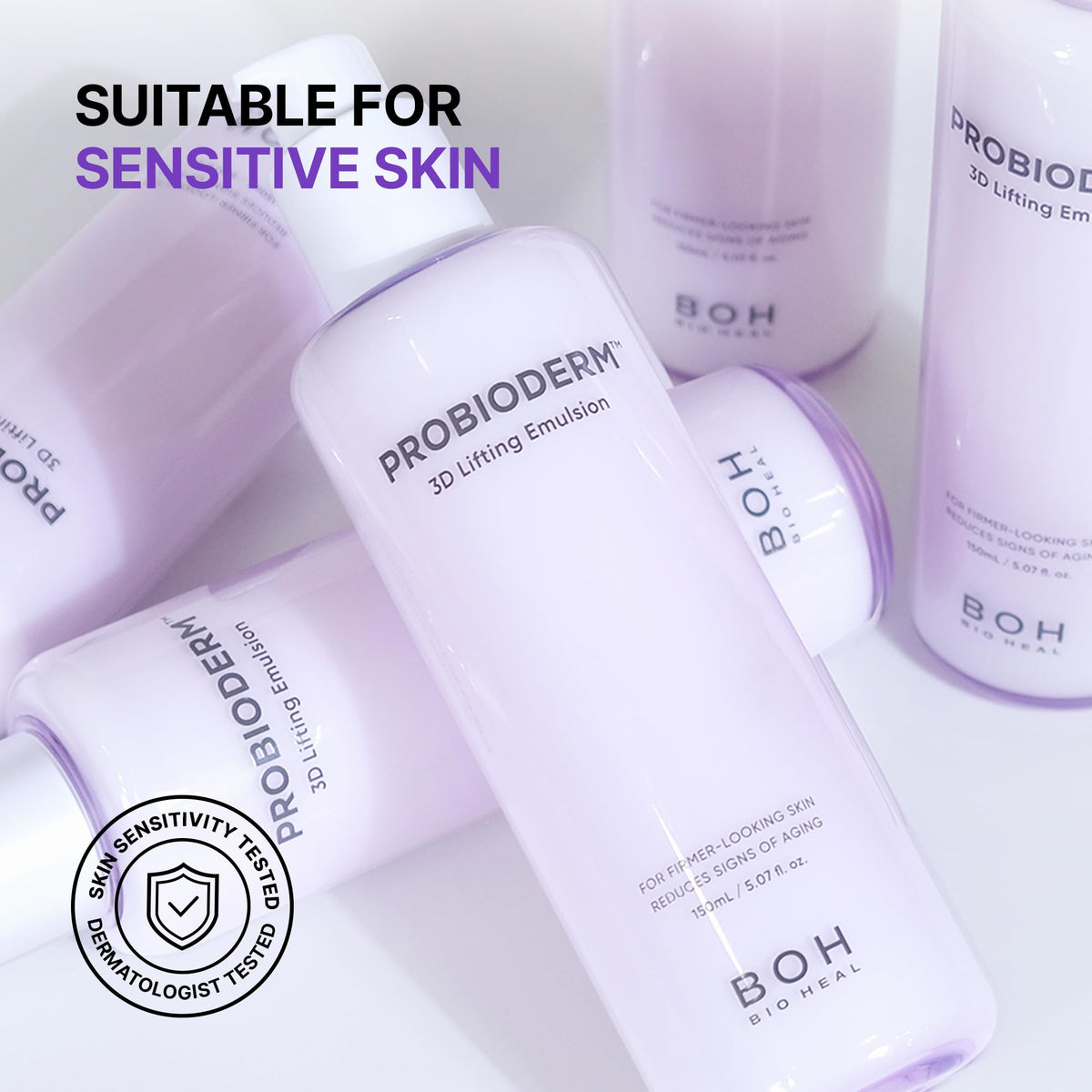 BIOHEAL BOH Probioderm 3D Lifting Emulsion texture close-up reveals velvety finish