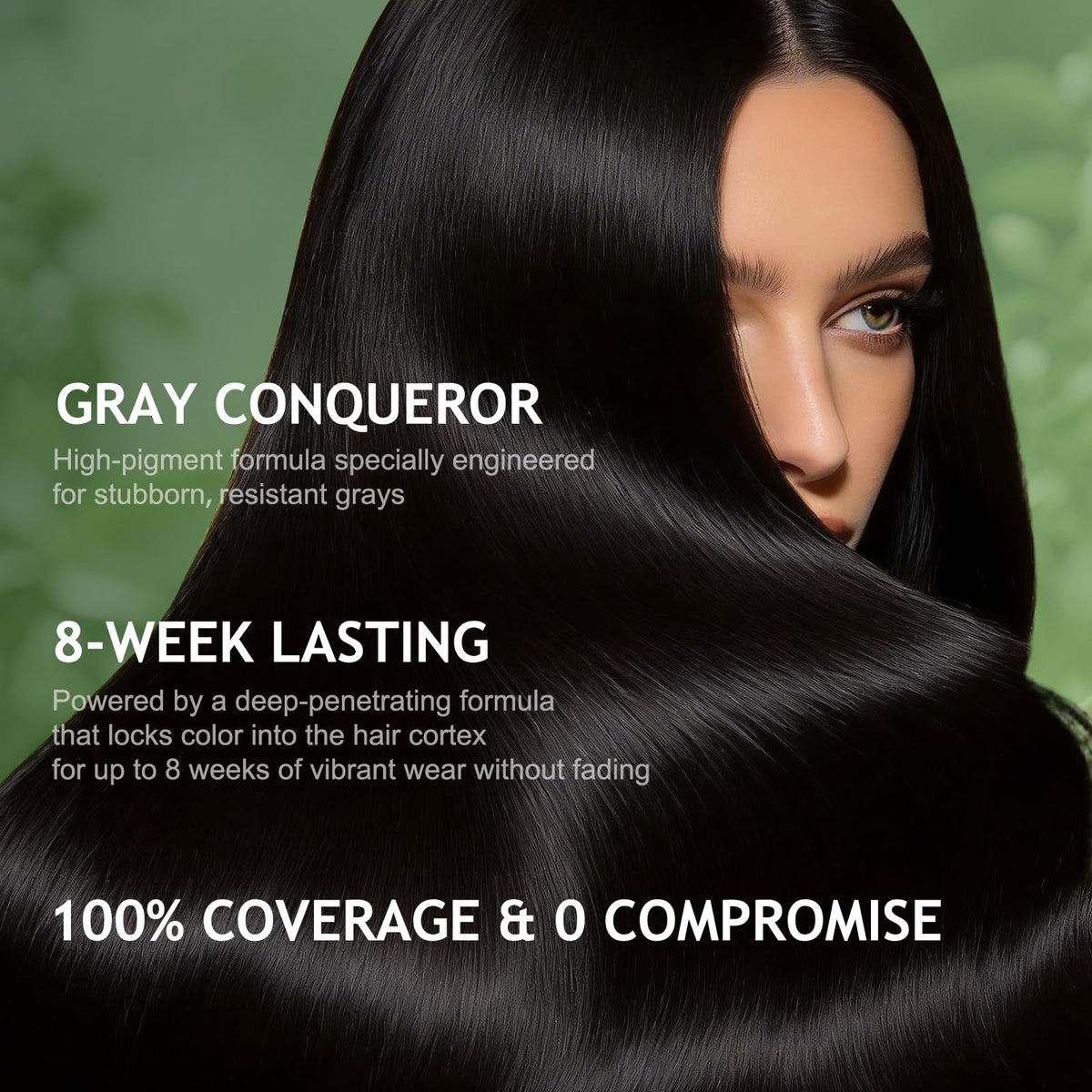BioHueZ multi-tonal color result adds depth and natural shine to black hair.
