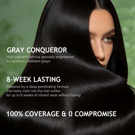 BioHueZ multi-tonal color result adds depth and natural shine to black hair.
