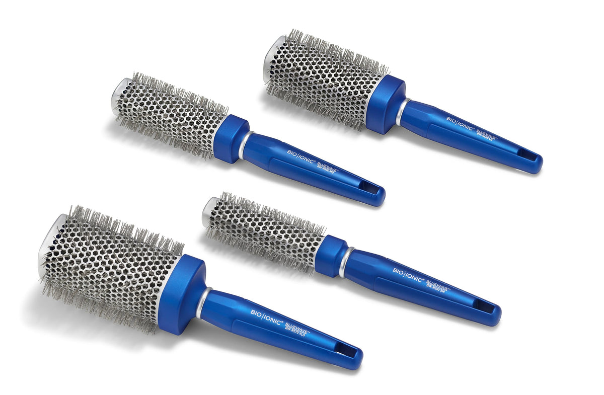 Bio Ionic BlueWave ergonomic soft-touch handle for comfortable long styling sessions.