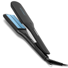 Bio Ionic OnePass flat iron viewed from top for quick daily straightening.