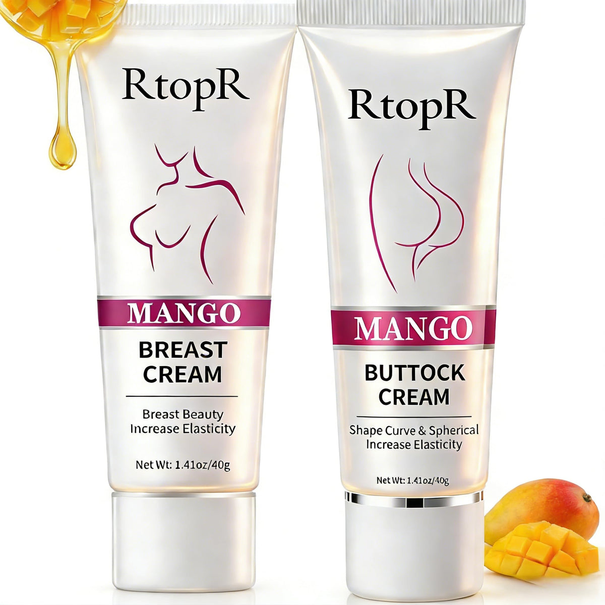 BIOKUSY Breast Cream Pack showing dual-action lift concept for fuller curves