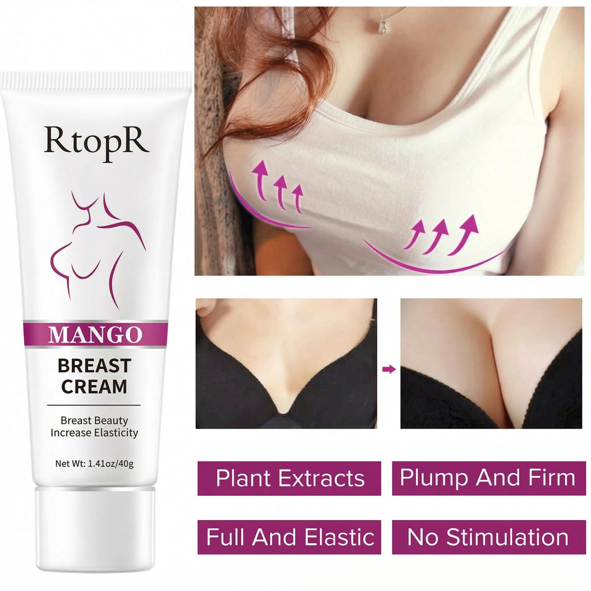 BIOKUSY Mango Breast Cream texture close-up for smooth nourishment