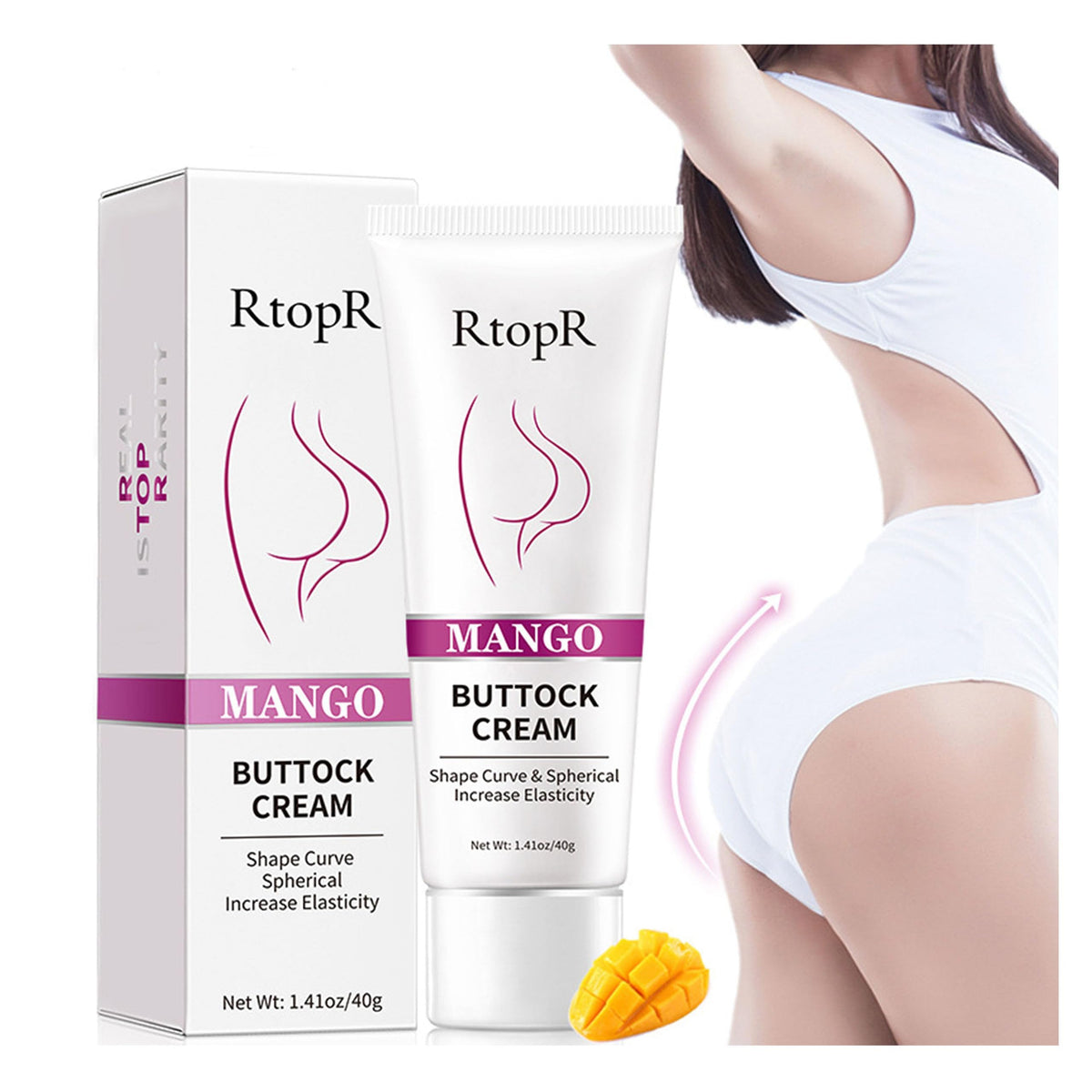 BIOKUSY buttock cream massage action shows absorption and smoothing