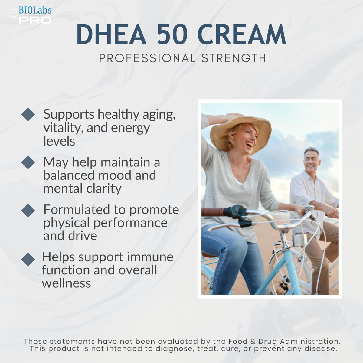 BIOLABS PRO DHEA Cream pump dispense enables easy, mess-free application.