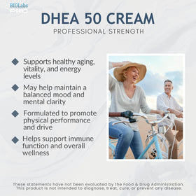 BIOLABS PRO DHEA Cream pump dispense enables easy, mess-free application.
