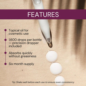 BIOLABS PRO Estri Oil ingredients: MCT oil and Vitamin E nourish skin.
