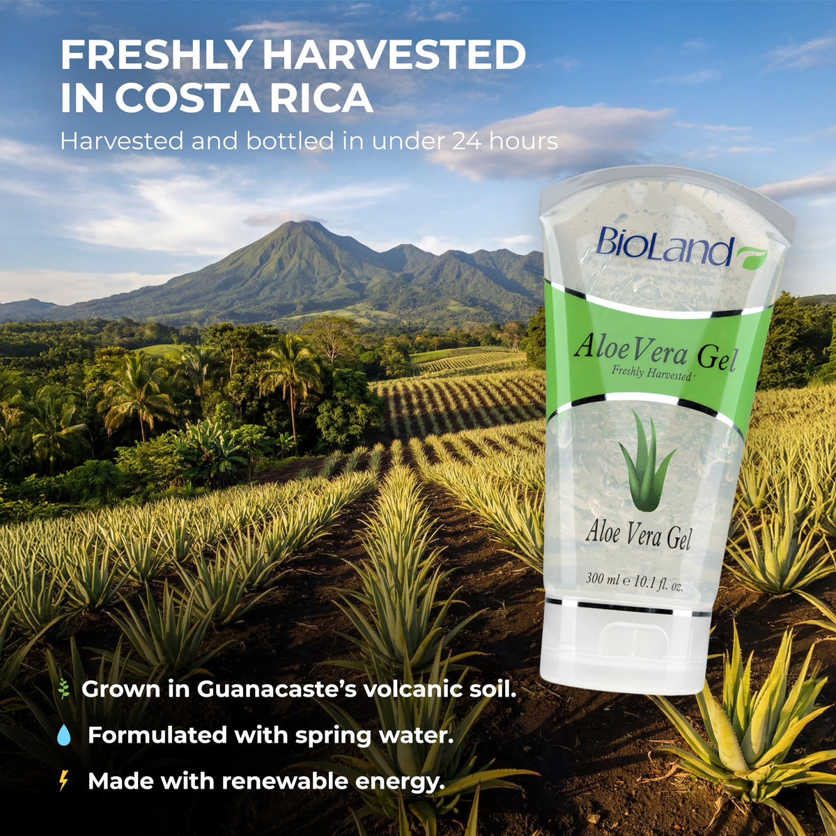 Bioland Aloe Vera Gel texture on skin illustrating deep hydration without greasiness.