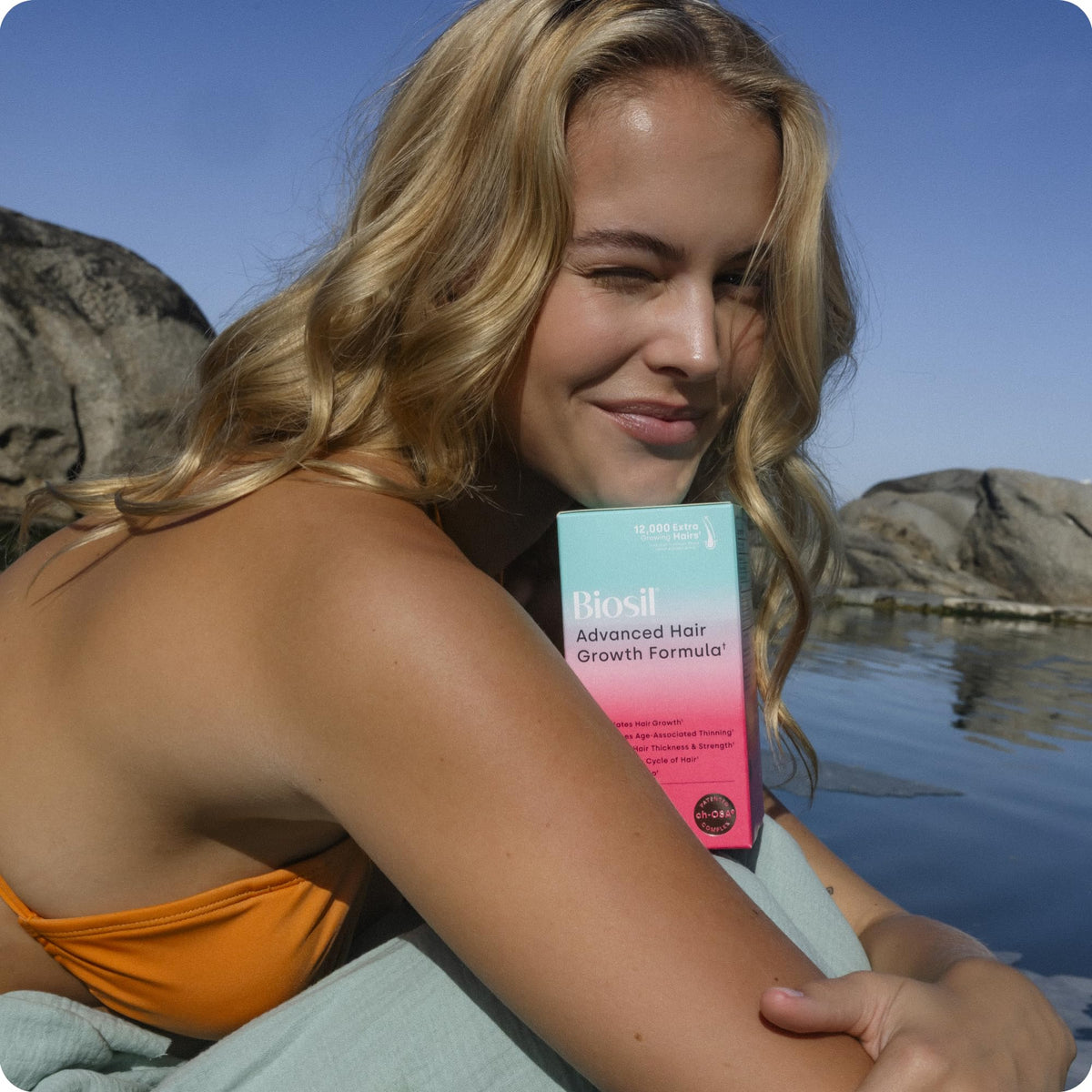 Biosil label highlights vegan, allergen-free formula for clean nutrition.