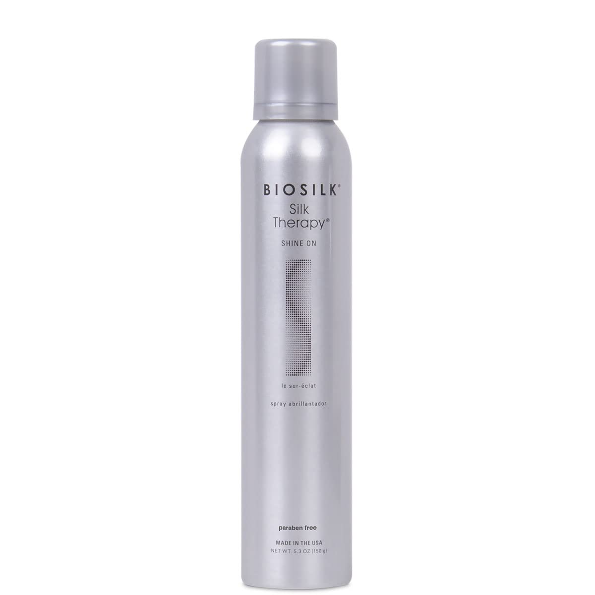 BioSilk Shine On Spray finished look with radiant luster and manageability