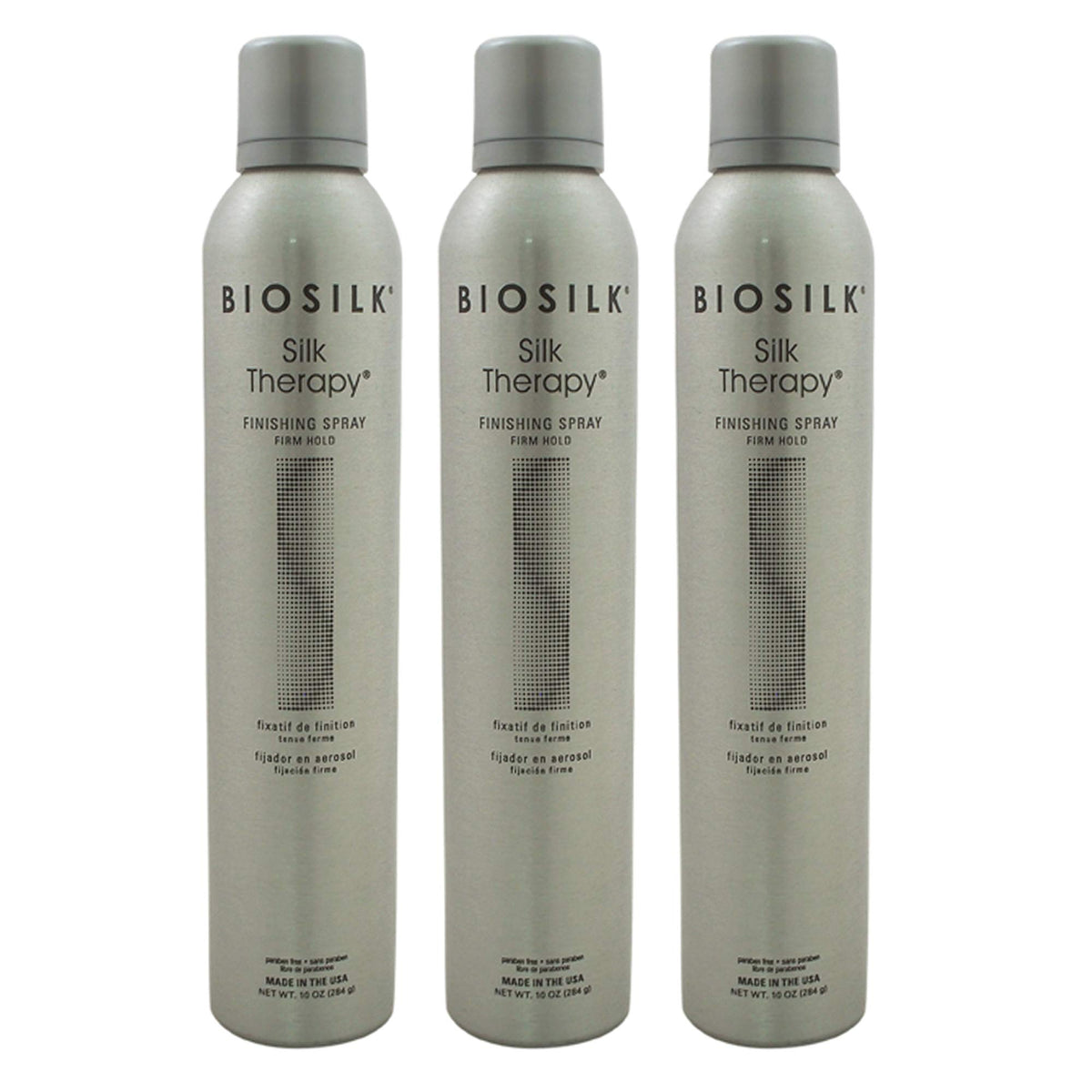 BioSilk Silk Therapy Finishing Spray, firm hold and shine for all-day style.