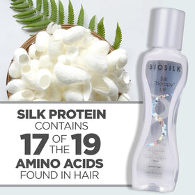 Close-up texture of BioSilk Silk Therapy Lite ultra-light formula for easy styling