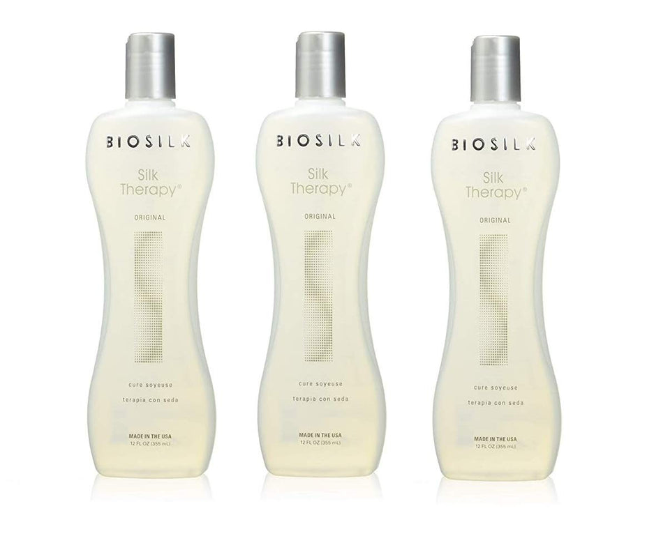 BioSilk Silk Therapy Original Cure bottle promotes shine and smooth hair for all types