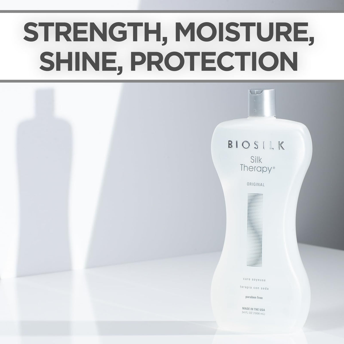 BioSilk Silk Therapy Original repairs damaged ends and reduces frizz for healthier-looking hair.
