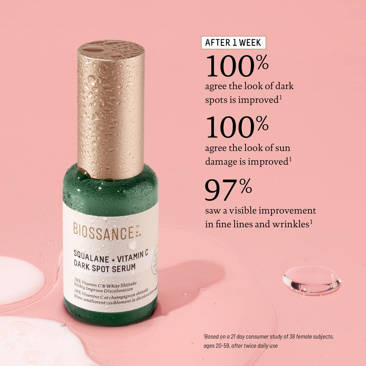 BIOSSANCE serum ingredient spotlight on white shiitake mushroom extract.