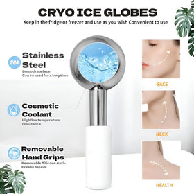 BIOESTHE Ergonomic Ice Globes contour to facial curves for smooth massage