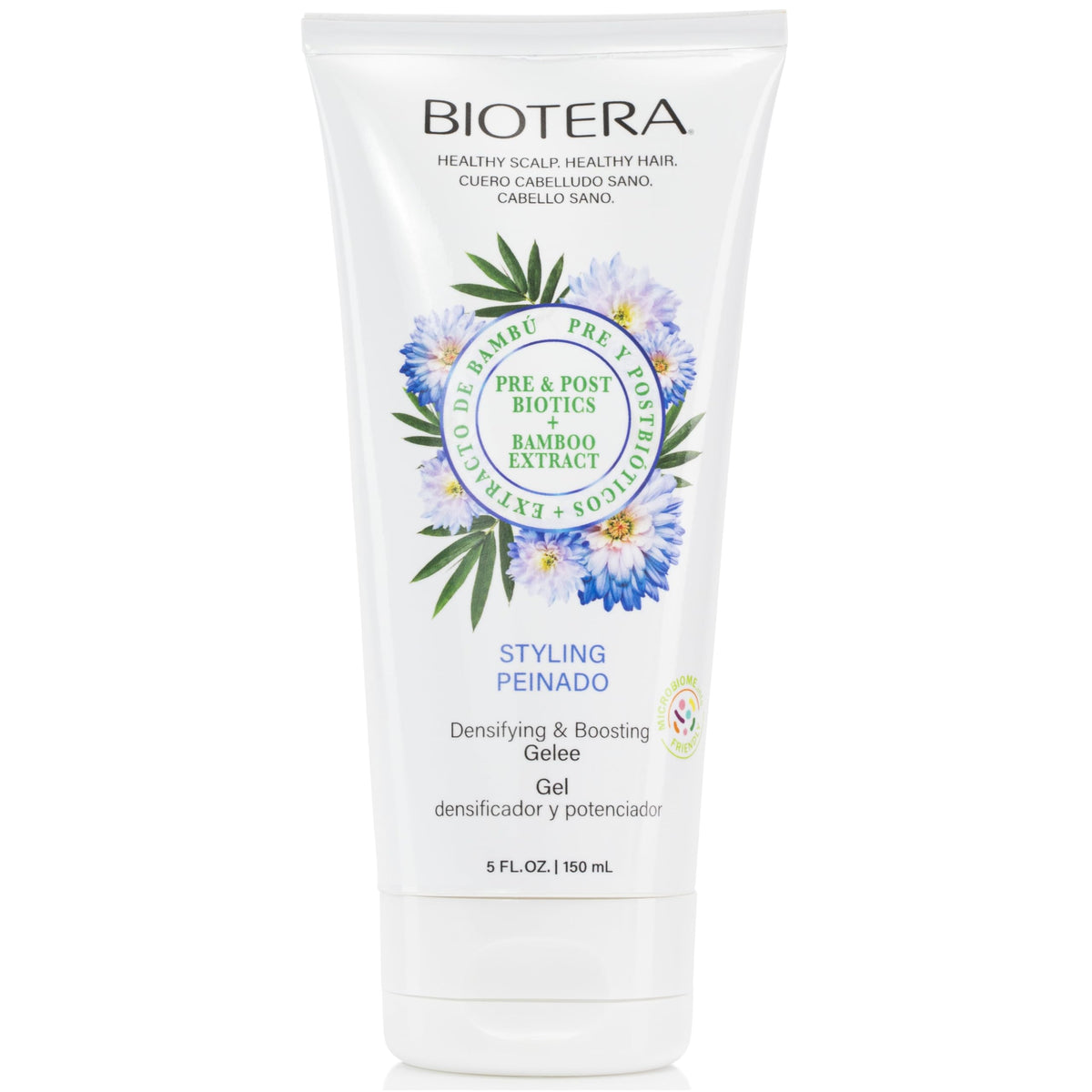 Biotera Densifying Gelee bottle close-up highlighting lightweight, volumizing styling for fine hair.
