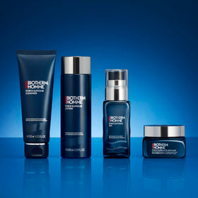 Recycled-material packaging highlight for Biotherm Force Supreme Gel.
