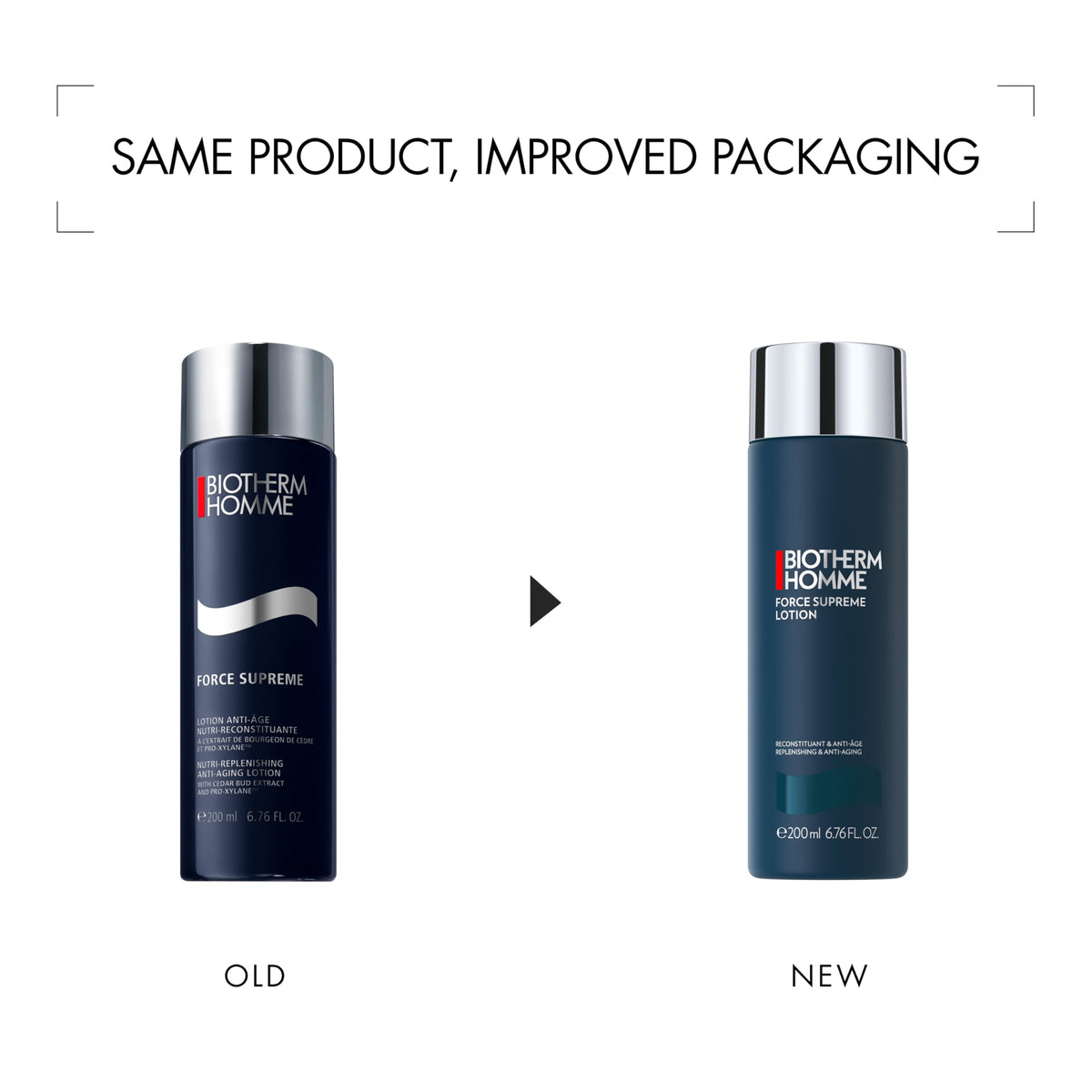 Biotherm Force Supreme label and pump detail highlighting easy dispensing