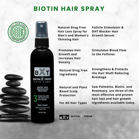 Biotin Xtreme Growth Serum being applied to damp scalp for fullness