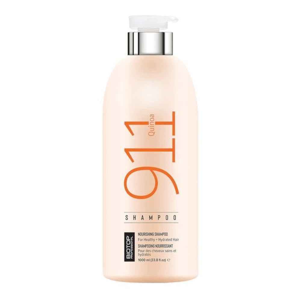 Biotop Professional 911 Quinoa Shampoo bottle shows sulfate-free formula for nourished hair