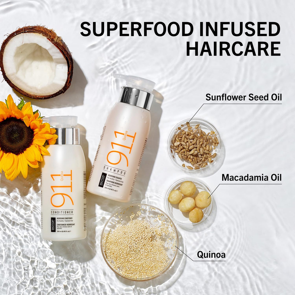 Biotop Professional salon-ready hair after using quinoa mask treatment
