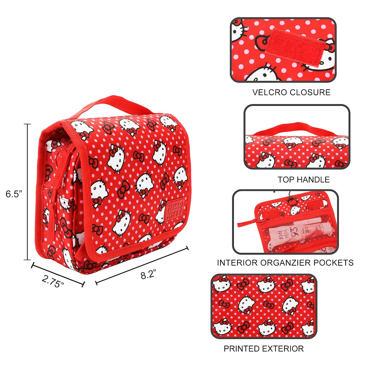 Bioworld Hello Kitty compact dimensions show travel-ready design