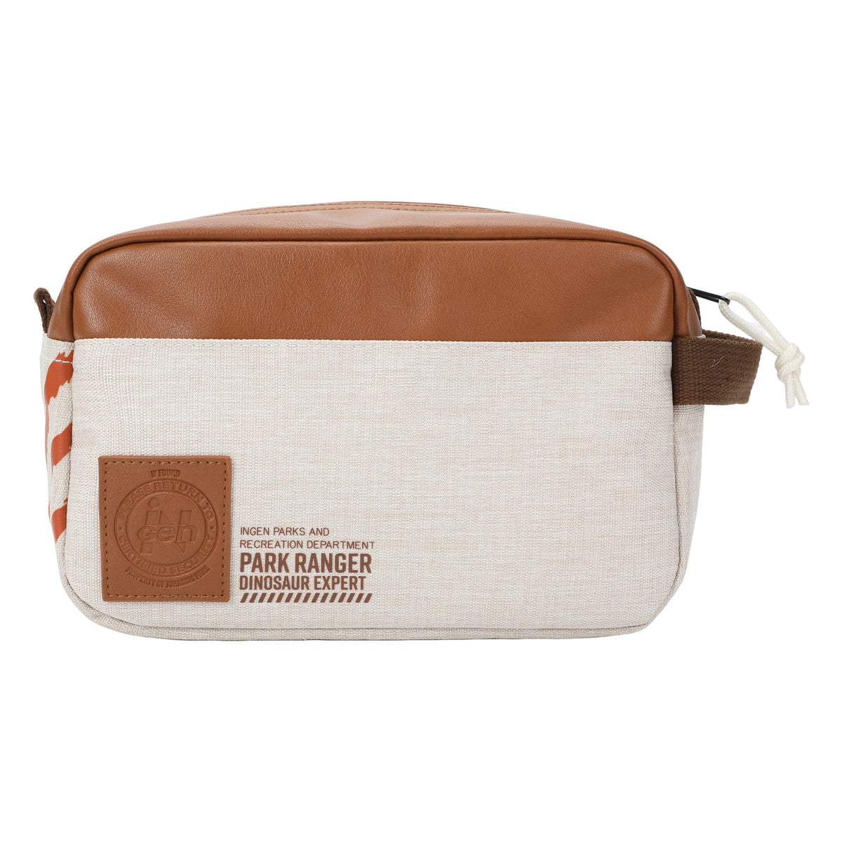 Bioworld Jurassic Park Park Ranger Travel Cosmetic Bag side handle for easy transport