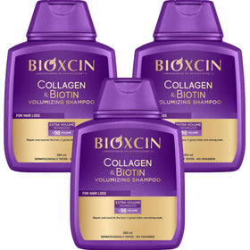 Close-up of hair shows thicker strands after using BIOXCIN.