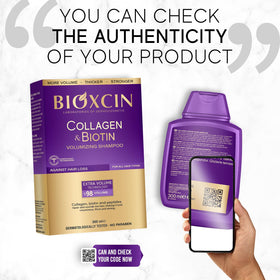 BIOXCIN Collagen Biotin Volumizing Shampoo hair with added volume and thicker appearance.
