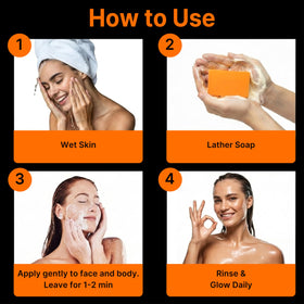 BIOXI Kojic Acid and Turmeric Soap Bar 2-pack on product display
