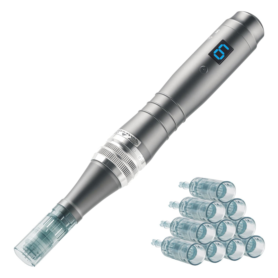 Bird Here Derma Roller Pen 0.25mm needle close-up for precise at-home treatments.
