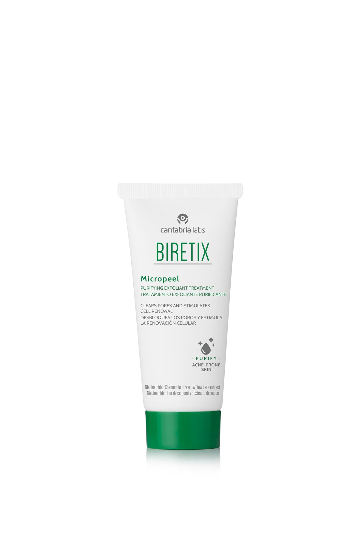 Biretix Micropeel serum dispensing closeup demonstrates precise dosing