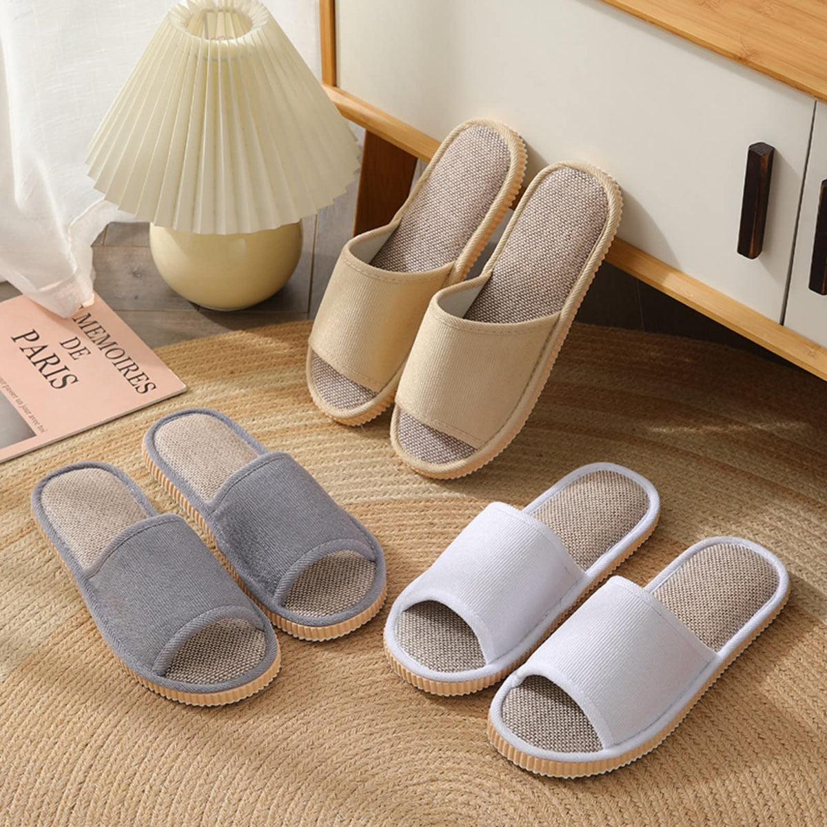 Biroris hotel and spa slipper set, ideal for guest rooms and travel