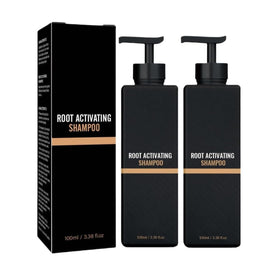 Biuhorey Root Activator Shampoo bottle closeup showcasing a natural formula for healthier hair.