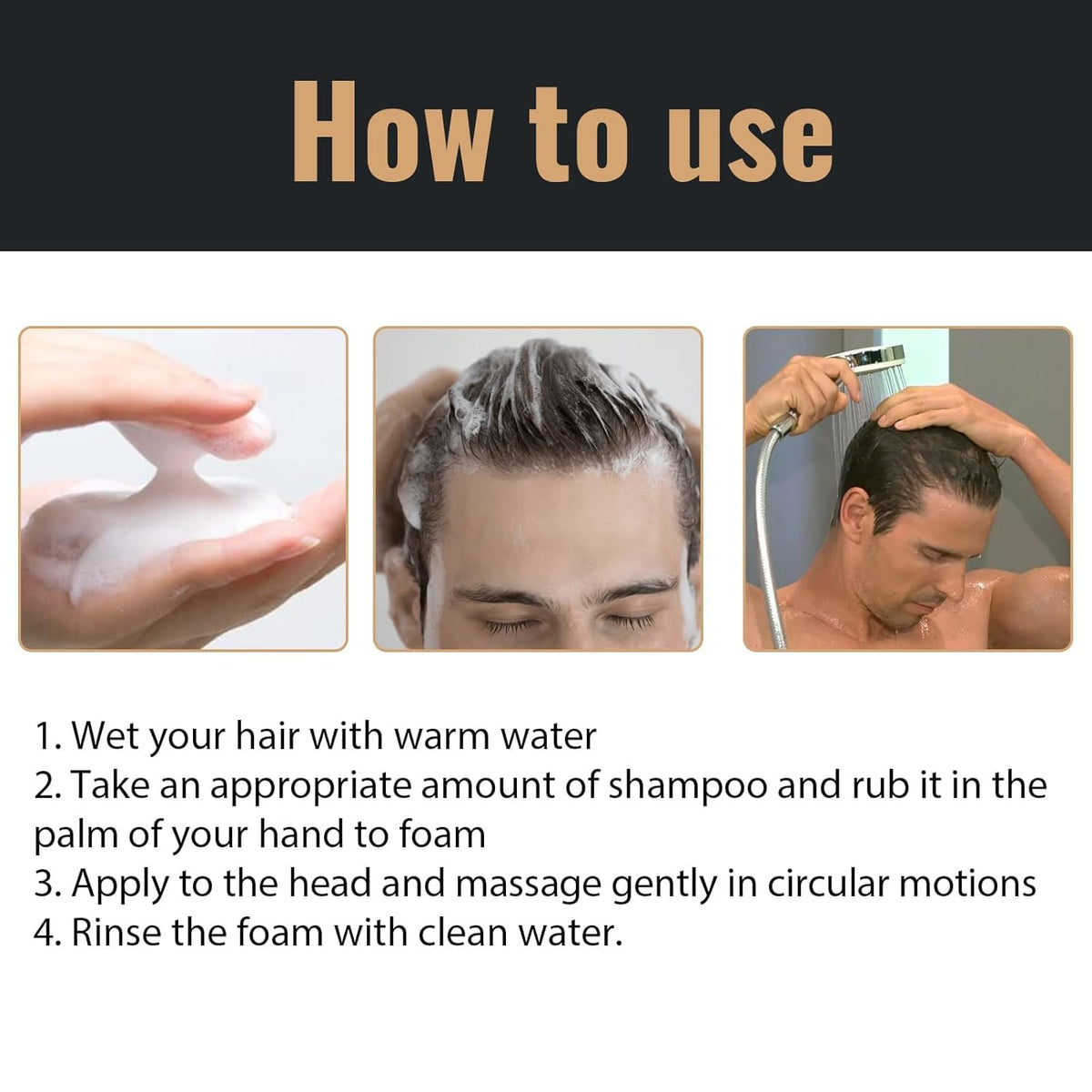 Biuhorey Root Activator Shampoo ingredients chart focuses on botanicals and oils.