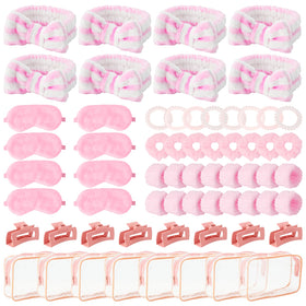 Biutee 64pc spa sleepover headbands offer comfortable styling for a girls' party.