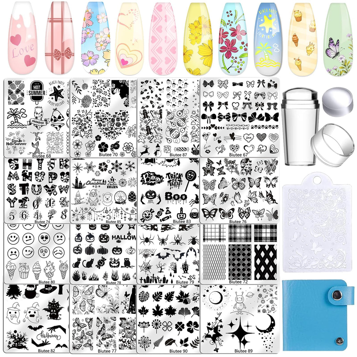 Biutee butterfly plate closeup for precise DIY nail art patterns.