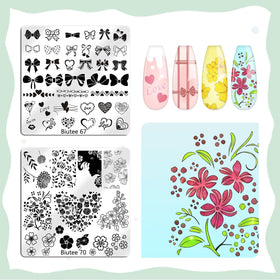 Biutee flower pattern plate detail for versatile manicure designs.