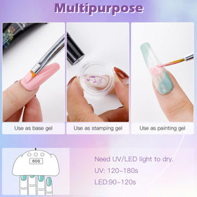 Biutee stamping plate set shown with complementary polish for cohesive designs.
