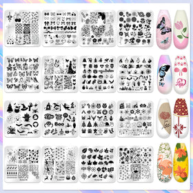 Biutee nail-stamping-plates-closeup shows precise etched designs for clean transfers.