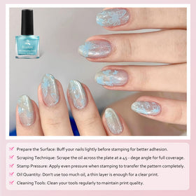 Biutee stamping polish on base and transfer for easy usage.
