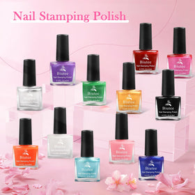 Biutee Nail Stamping Polish black and white swatches for crisp, high-contrast lines.