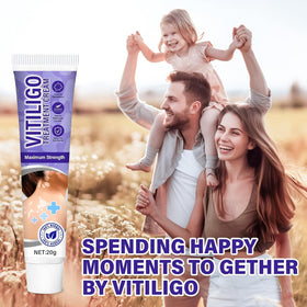 Bizzico Vitiligo Cream tube closeup highlights smooth texture for even skin tone.