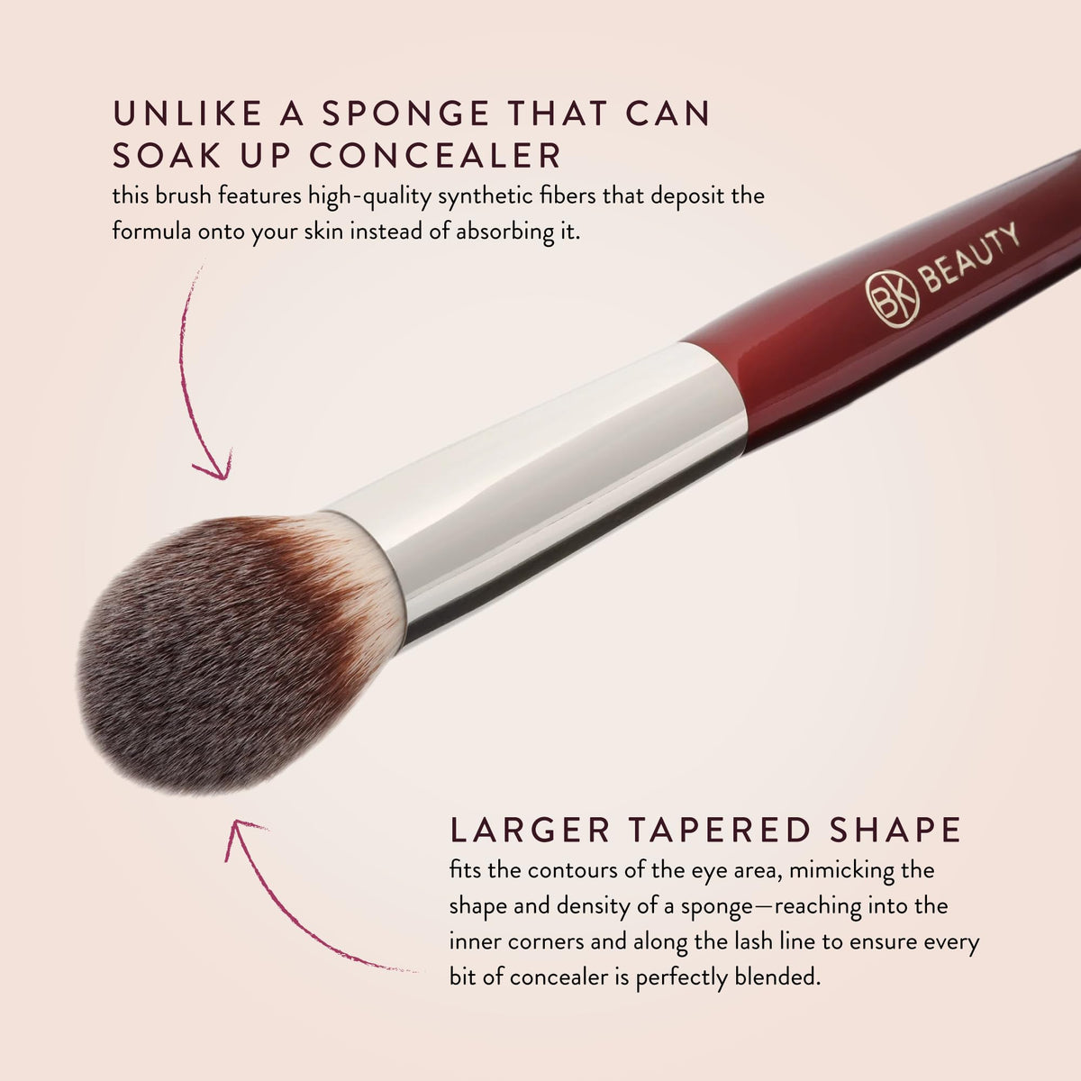 BK Beauty 110 Large Concealer Brush demonstrates minimal product absorption.