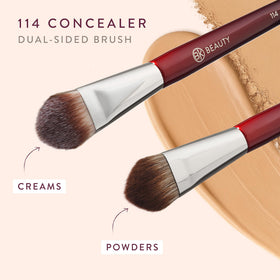 BK BEAUTY 114 fluffy end blends powder for crease-free, seamless skin.